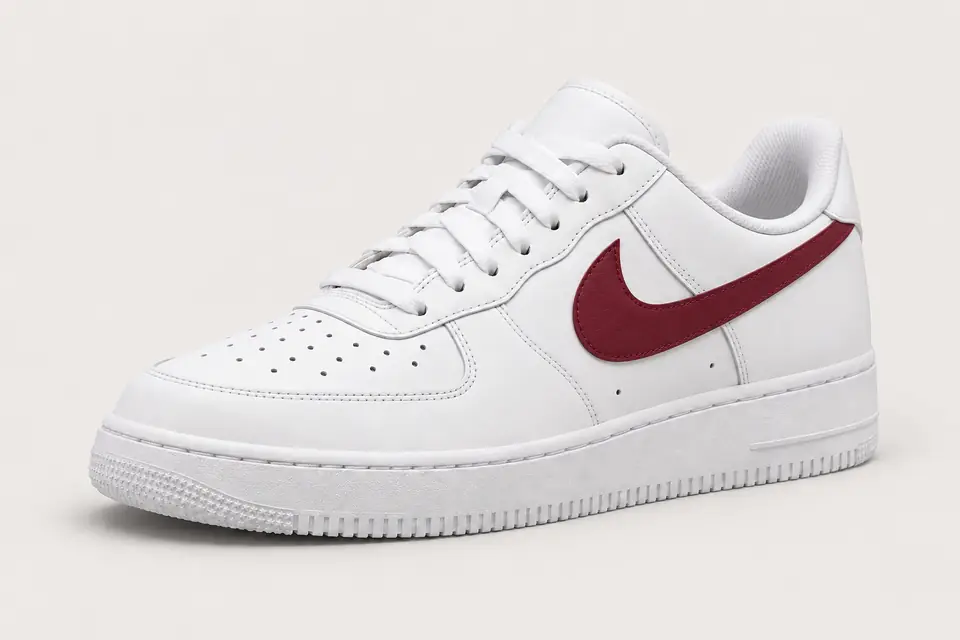 Air Force One Bordeaux et Blanche coloris blanc, vue de trois quarts