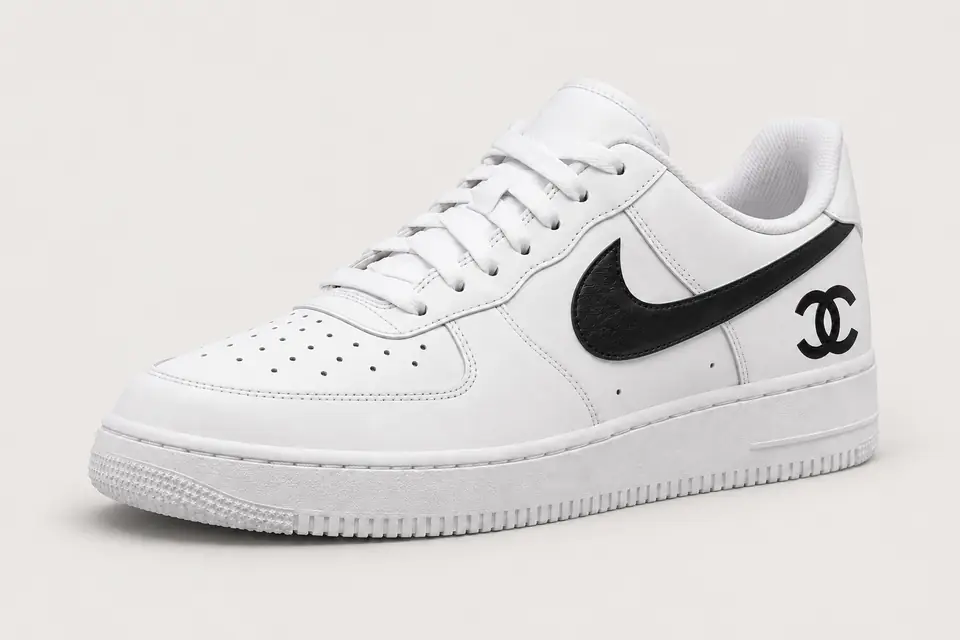 Air Force One Chanel coloris noir, vue de trois quarts