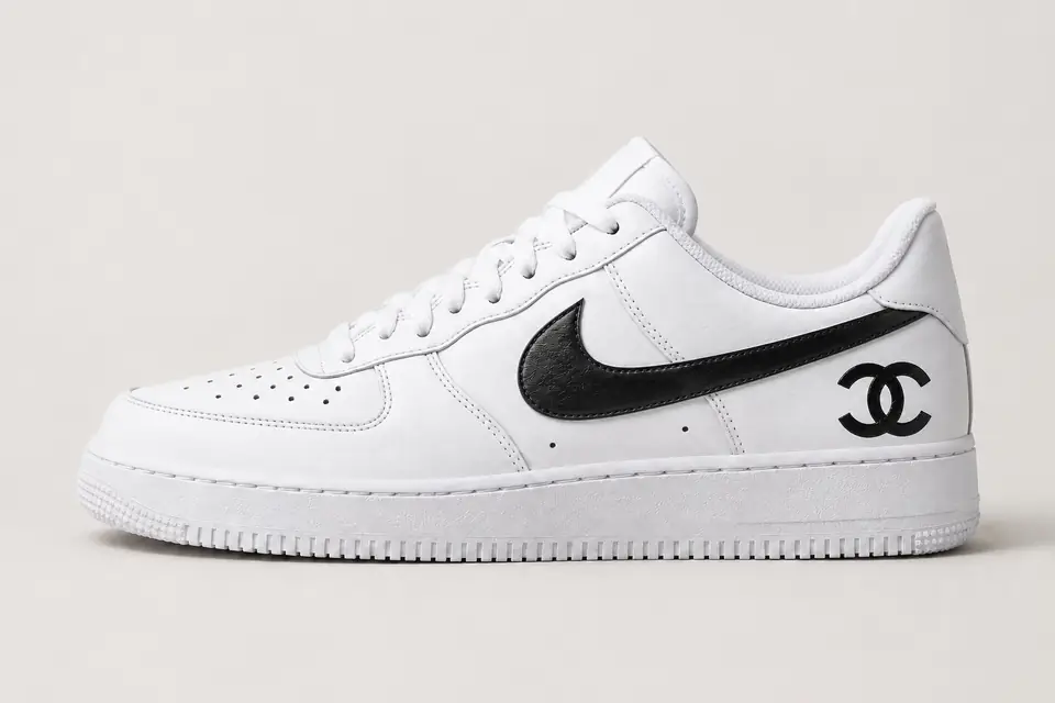 Air Force One Chanel coloris noir, vue de profil