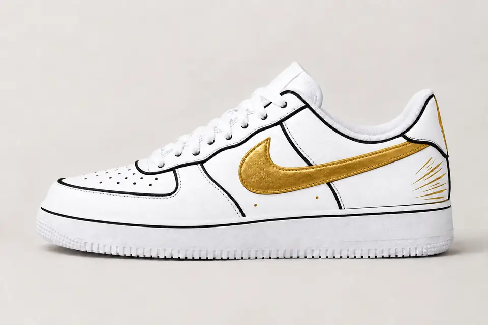 Air Force One Dessin Animé coloris or, vue de profil