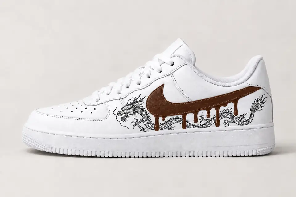 Air Force One Dragon Drip coloris marron, vue de profil