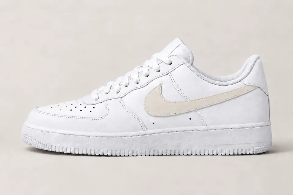 Air Force One Femme Beige et Blanche coloris blanc, vue de profil