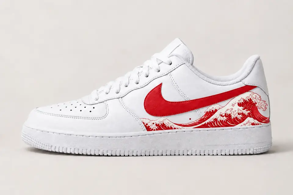 Air Force One Japon coloris blanc et rouge, vue de profil