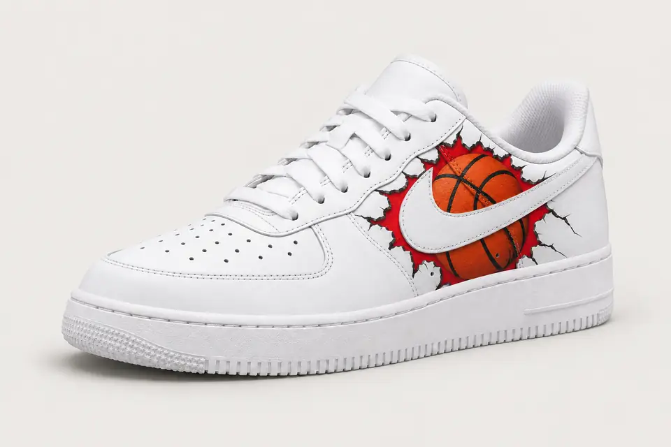 Air Force One NBA Rouge coloris rouge, vue de trois quarts