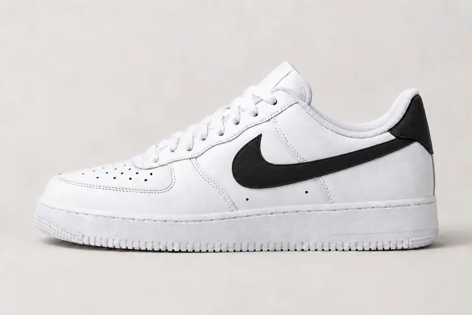 Air Force One Noir et Orange Fluo coloris noir, vue de profil