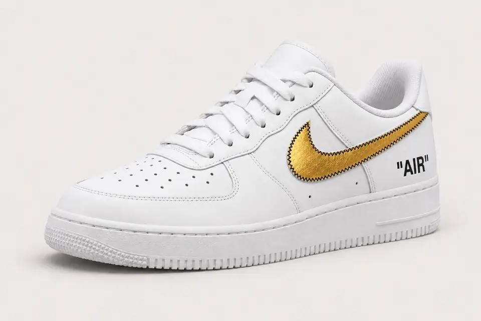 Air Force One Off-White Gold coloris or, vue de trois quarts