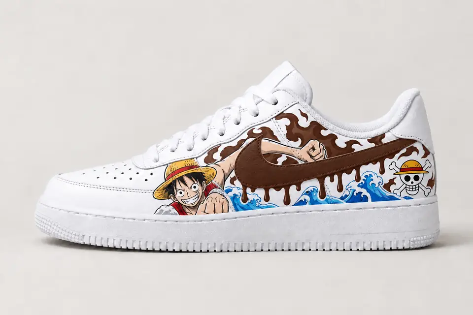 Air Force One Piece Drip coloris marron, vue de profil
