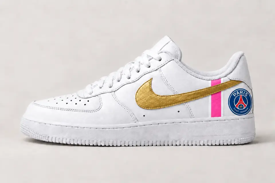 Air Force One PSG coloris or et rose, vue de profil