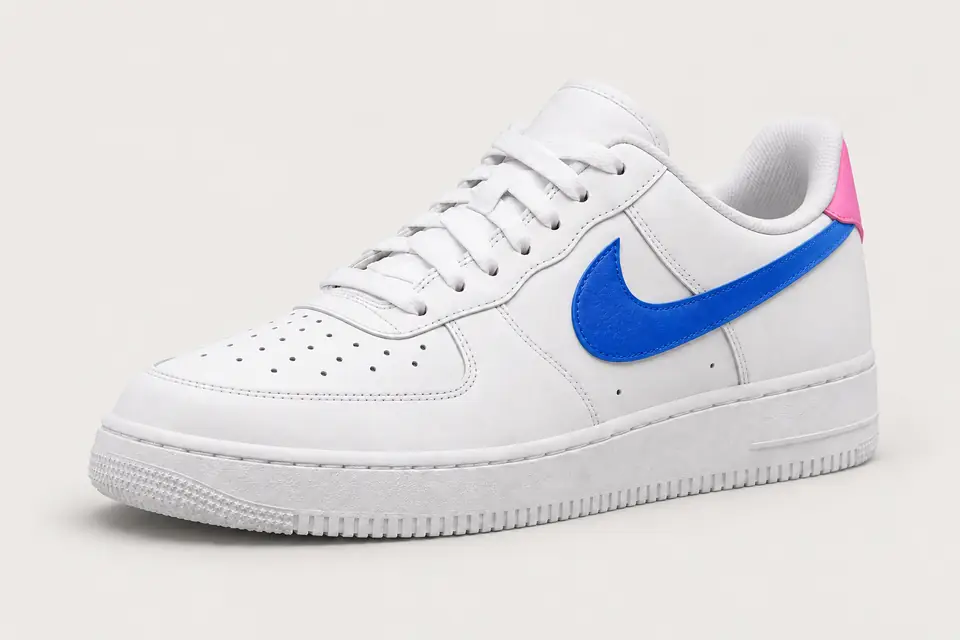Air Force One Rose et Bleu coloris bleu, vue de trois quarts