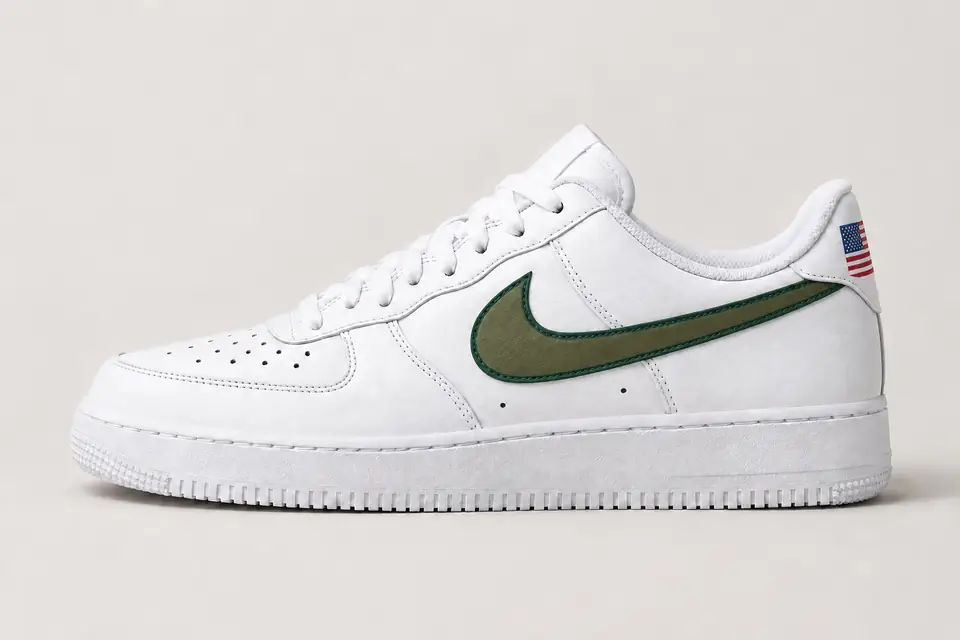 Air Force One USA coloris kaki et vert, vue de profil