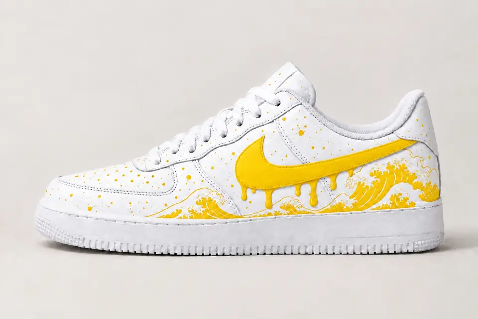 Air Force One Vague Kanagawa Drip coloris jaune, vue de profil