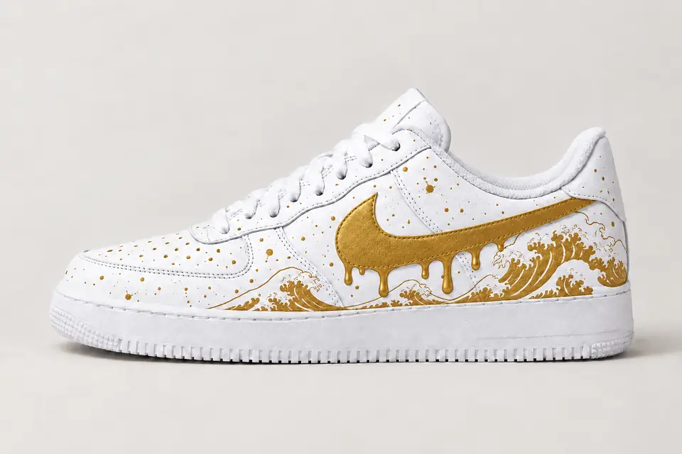 Air Force One Vague Kanagawa Drip coloris or, vue de profil