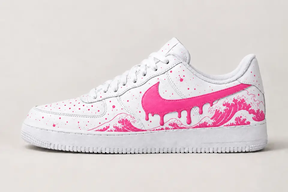Air Force One Vague Kanagawa Drip coloris rose, vue de profil