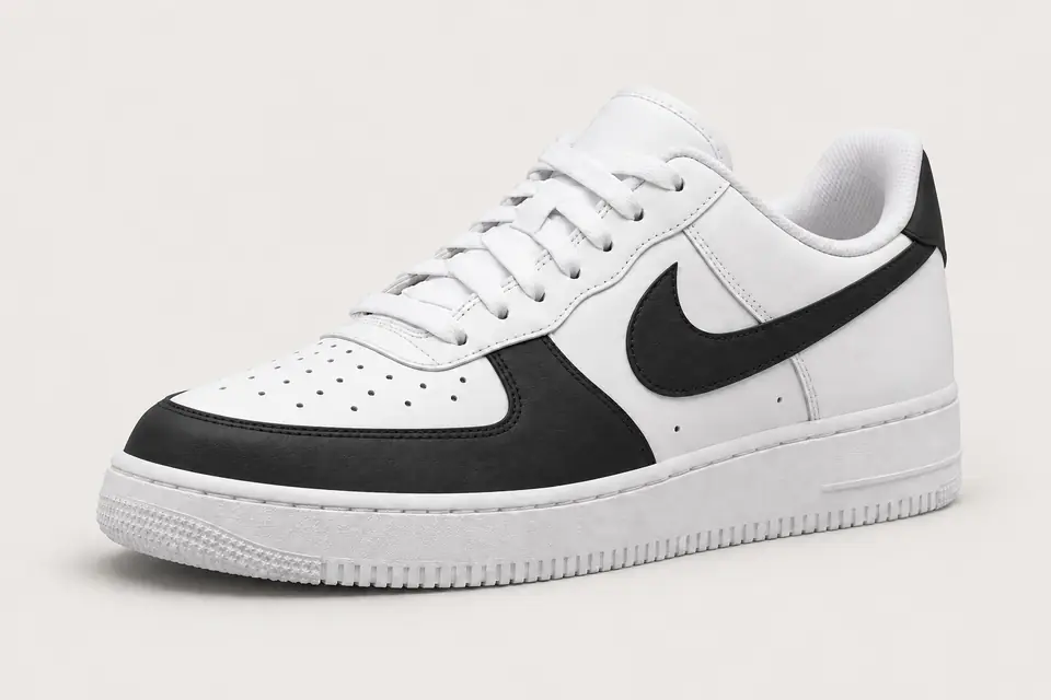 Air Force One Velour Noir coloris noir, vue de trois quarts
