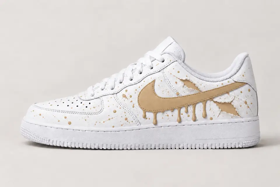 Air Force Qui Se Déchiré Drip coloris beige, vue de profil