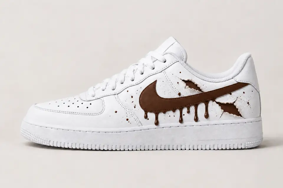Air Force Qui Se Déchiré Drip coloris marron, vue de profil