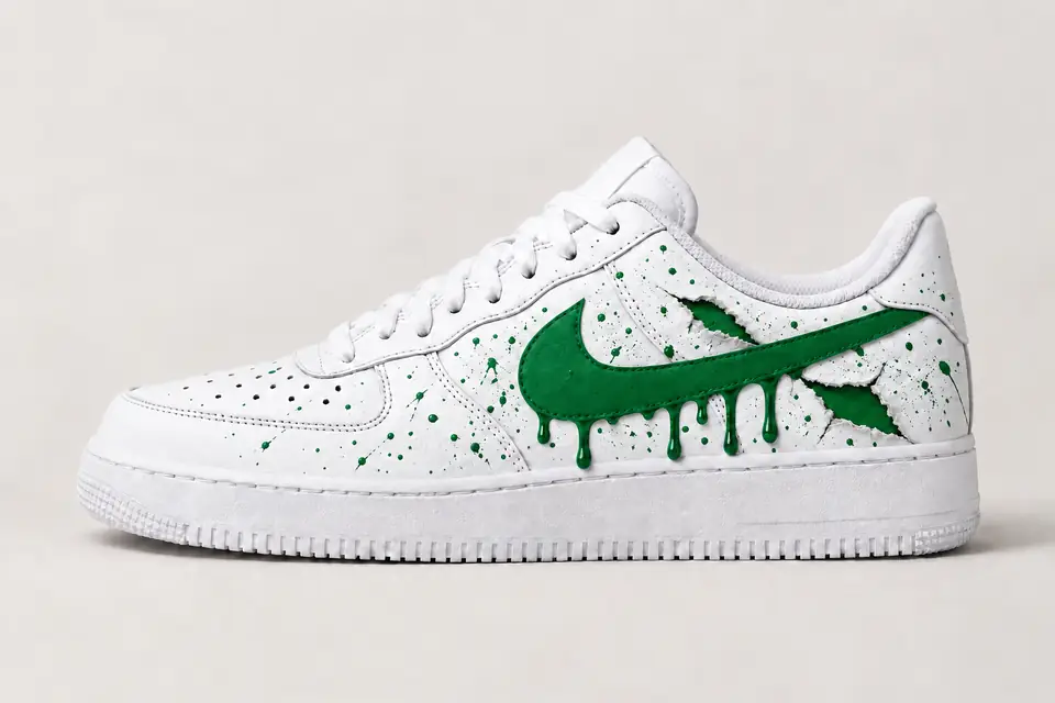 Air Force Qui Se Déchiré Drip coloris vert, vue de profil