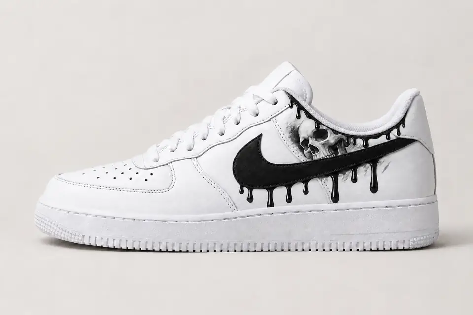 Air Force Squelette Drip coloris noir, vue de profil