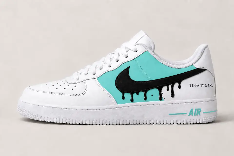 Air Force Tiffany Drip coloris bleu, vue de profil