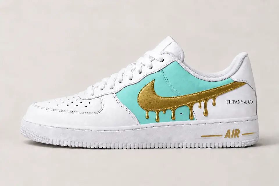 Air Force Tiffany Drip coloris or, vue de profil