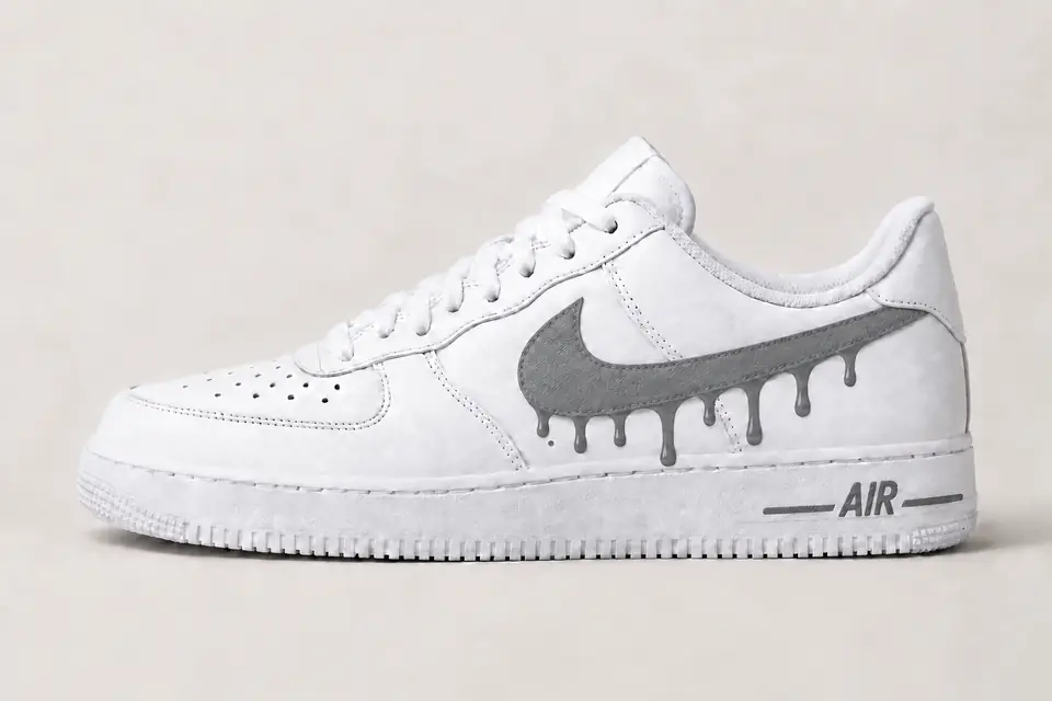Air Force Tissu Drip coloris gris, vue de profil