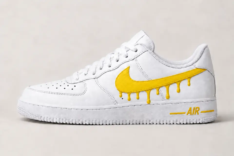 Air Force Tissu Drip coloris jaune, vue de profil