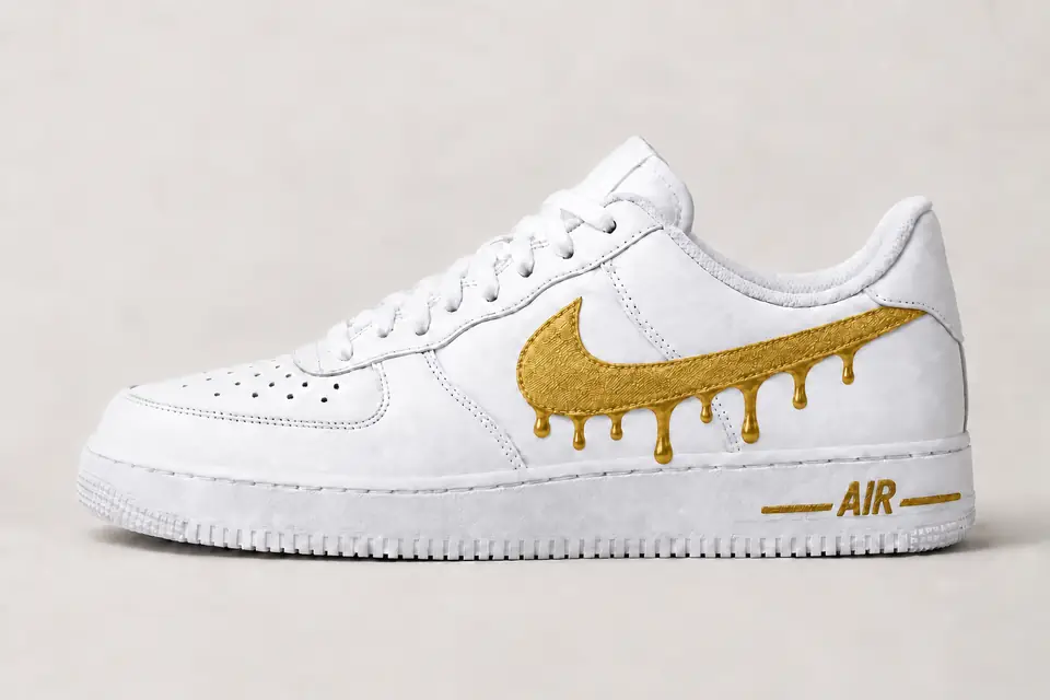Air Force Tissu Drip coloris or, vue de profil