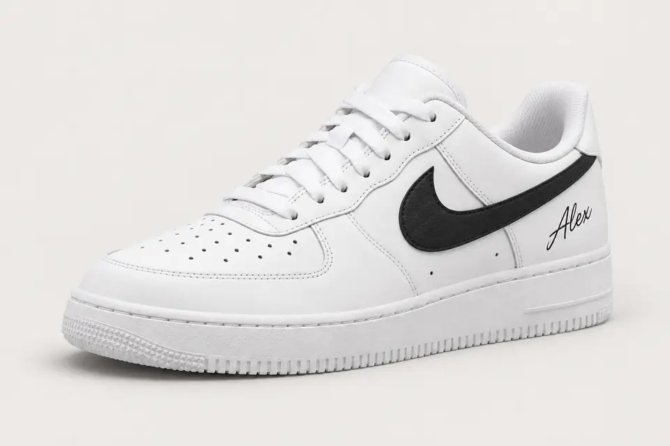 Chaussure Personnalisé avec Prénom coloris noir, vue de trois quarts