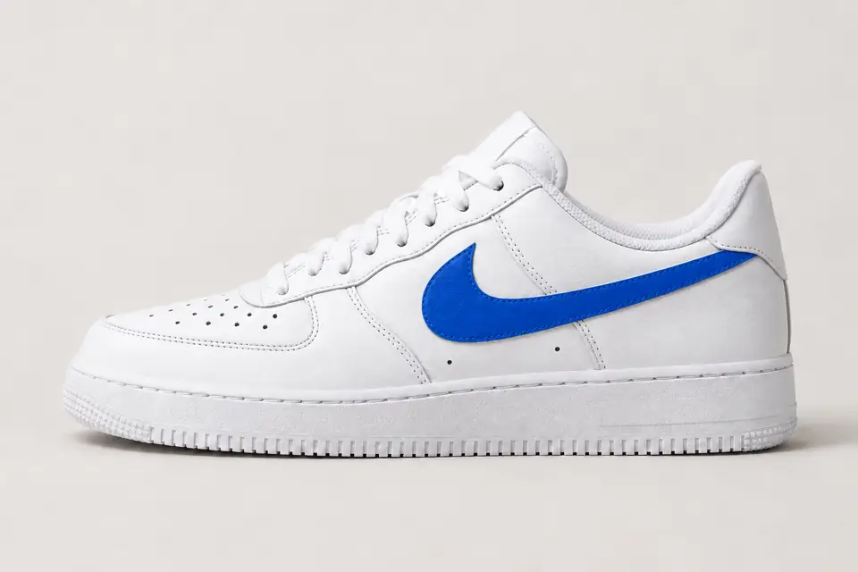Nike Air Force 1 Baby Blue coloris bleu, vue de profil