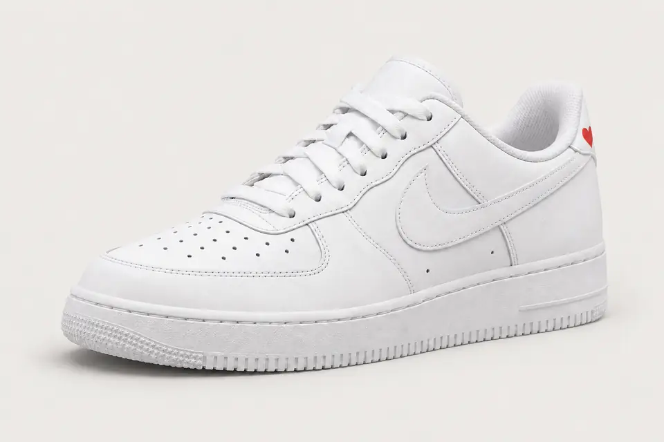 Nike Air Force 1 Cœur Rouge coloris rouge, vue de trois quarts
