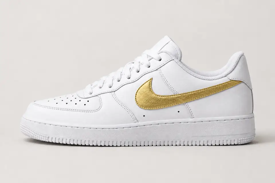 Nike Air Force 1 Doré Femme coloris or, vue de profil