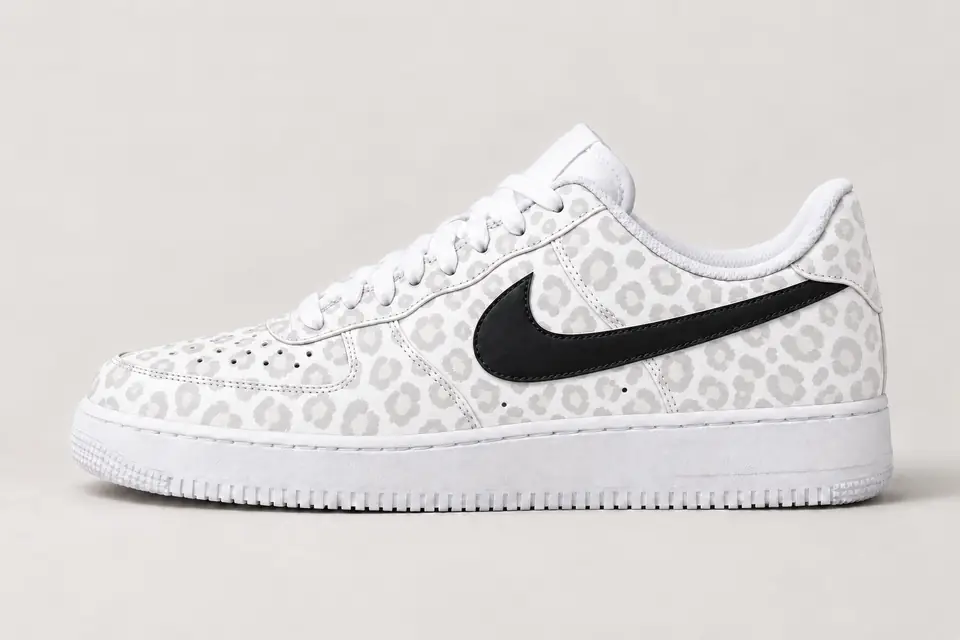 Nike Air Force 1 Léopard Femme coloris blanc, vue de profil