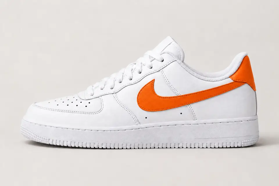 Nike Air Force 1 Orange et Bleu coloris orange, vue de profil