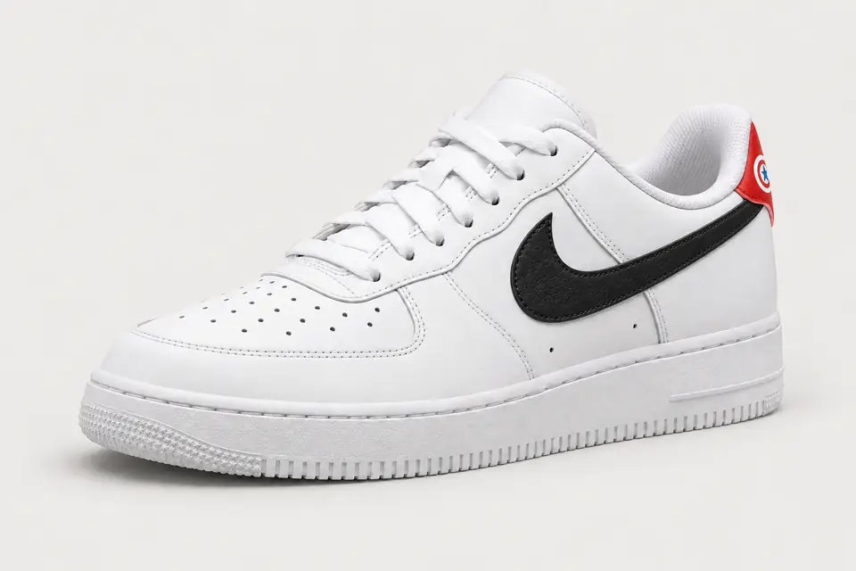 Nike Air Force 1 Tunisie coloris noir, vue de trois quarts